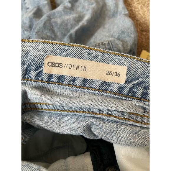 ASOS jeans high waist straight leg acid/stone washed denim pants SZ 26"X36" - Picture 8 of 8